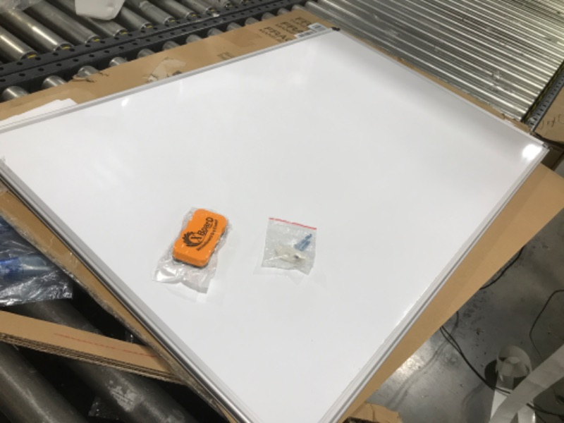 Photo 2 of XBoard Magnetic Dry Erase Board/Whiteboard, 36 X 24 Inches, Double Sided White Board,1 Dry Eraser & 3 Dry Erase Markers & 4 Push Pin Magnets 36" x 24"