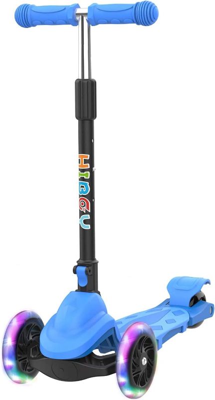 Photo 1 of  Hiboy Q1 Scooter for Kids - 4 Adjustable Heights, 3 Wheels with 2 LED Light-Up Front Wheels, Foldable Toddler Scooter for Boys and Girls from 2-6 Years Old 