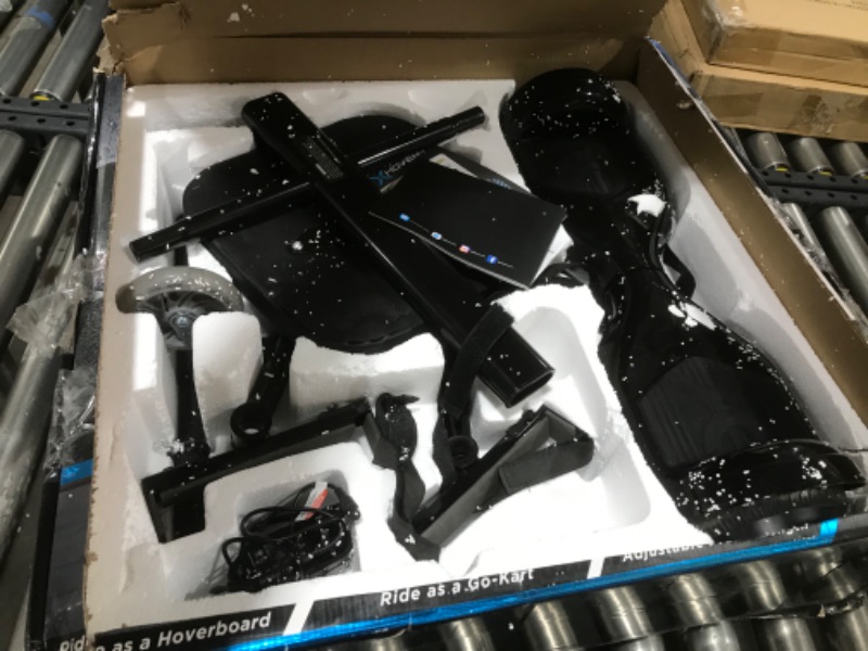 Photo 2 of FOR PARTS! Hover-1 Turbo Hoverboard and Kart Combo in Black Infinity LED Wheels Hoverboard and Go Kart Included -One wheel of hoverboard don’t work 