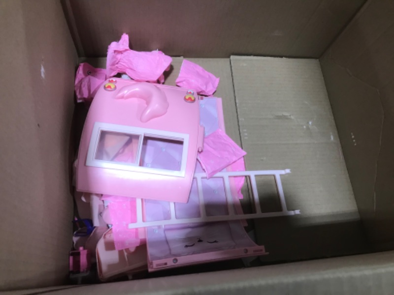 Photo 2 of  Na Na Na Surprise Kitty-Cat Camper Playset, Pink Toy Car Vehicle for Fashion Dolls with Cat Ears & Tail, Opens to 3 Feet Wide for 360 Play, 7 Play Areas, Accessories, Gift for Kids Ages 5 6 7 8+ Years 