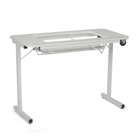 Photo 1 of  Arrow 611 Gidget II Folding Sewing, Cutting, Quilting, and Craft Table, Portable with Wheels and Lift, White Finish (2710286) 