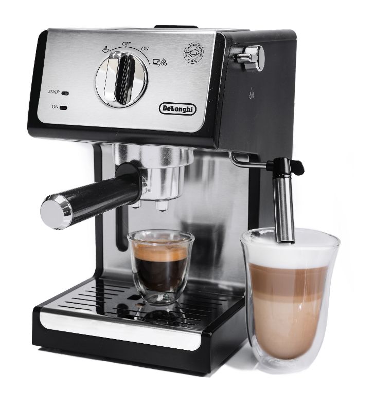 Photo 1 of  DeLonghi 15-Bar Pump Espresso and Cappuccino Machine, Black/Stainless 
