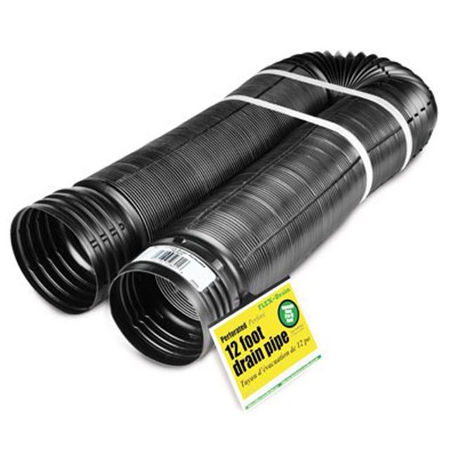 Photo 1 of 2 PACK Amerimax Home Products 50910 4 in. X 12 Ft. Expandable Perforated Flex-Drain Black 
