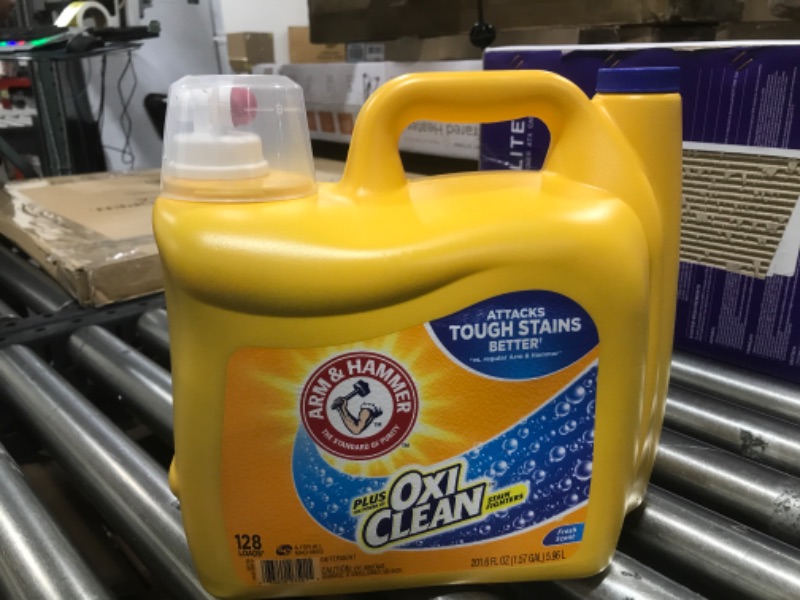 Photo 2 of  Arm & Hammer Plus OxiClean Fresh Scent, 128 Loads Liquid Laundry Detergent - 201.6 Fl Oz 