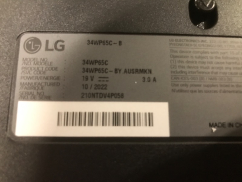 Photo 7 of LG UltraWide QHD 34-Inch Computer Monitor 34WP65C-B, VA with HDR 10 Compatibility and AMD FreeSync Premium, Black
