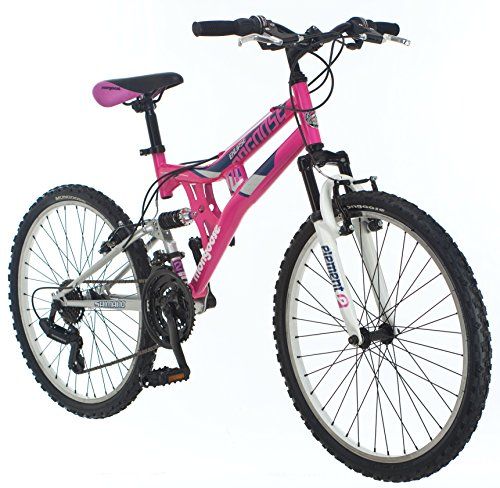 Photo 1 of  Mongoose Exlipse Full Dual-Suspension Mountain Bike for Kids, Featuring 15-Inch/Small Steel Frame and 21-Speed Shimano Drivetrain with 24-Inch Wheels, 