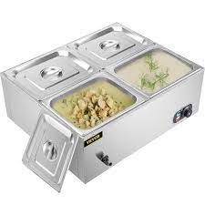 Photo 1 of  VEVOR 110V 4-Pan Commercial Food Warmer, 1200W Electric Steam Table 15cm/6inch Deep, Professional Stainless Steel Buffet Bain Marie 34 Quart for Catering and Restaurants 