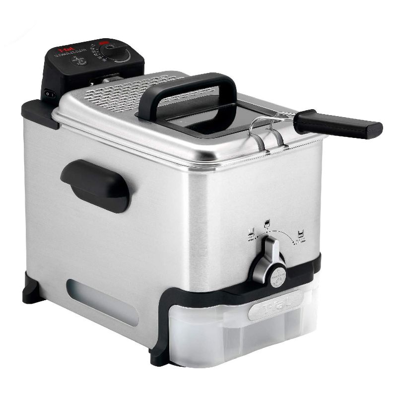 Photo 1 of  T-fal Deep Fryer with Basket, Stainless Steel, Easy to Clean Deep Fryer, Oil Filtration, 2.6-Pound, Silver, Model FR8000 