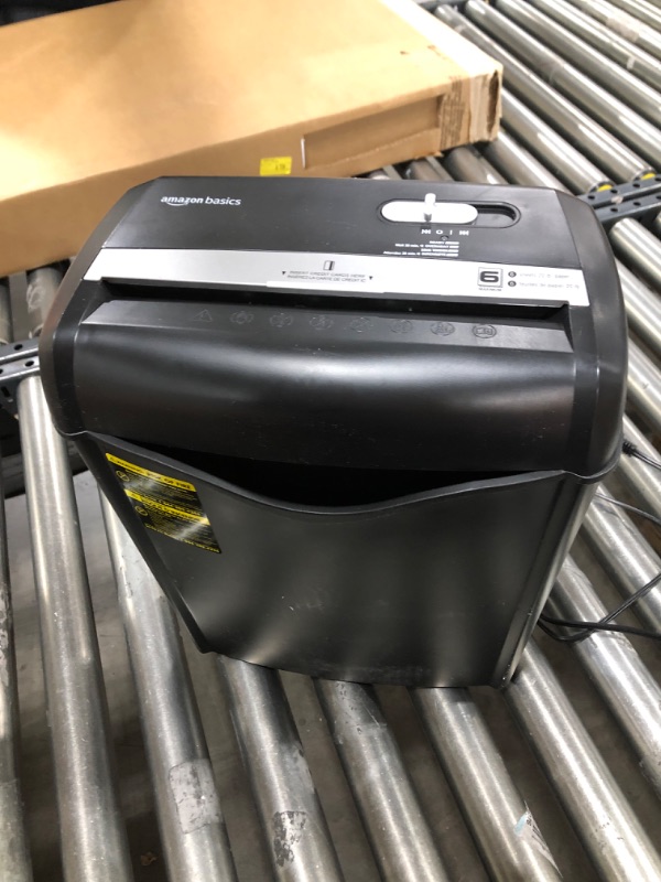 Photo 1 of Amazon Basics 6-Sheet Cross-Cut Paper and Credit Card Home Office Shredder 6 Sheet Shredder