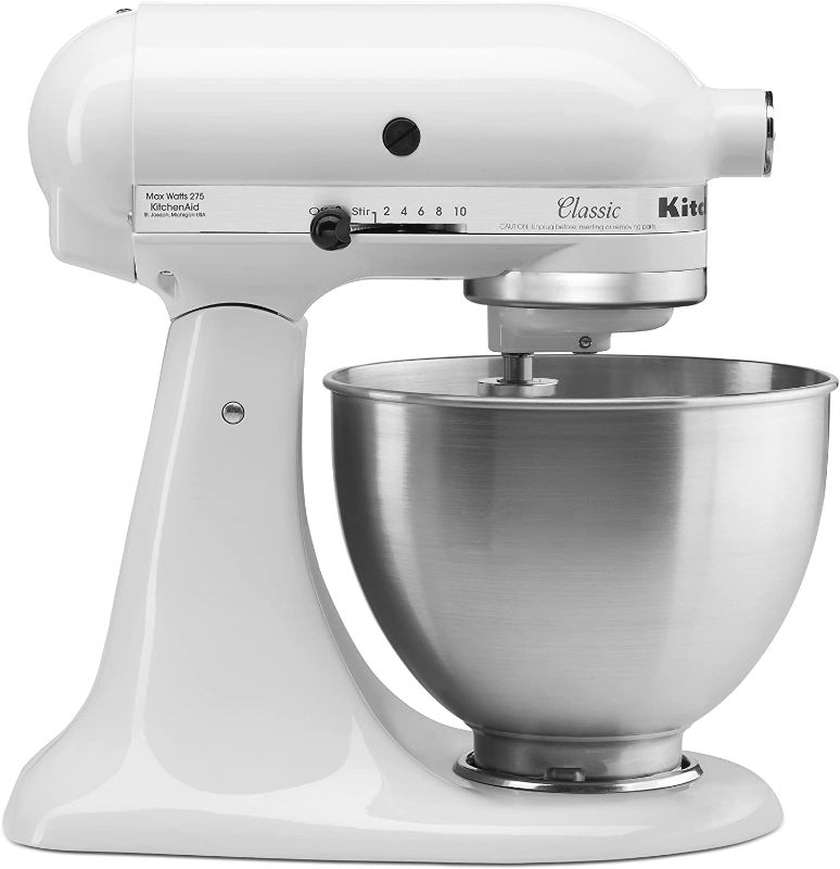 Photo 1 of KitchenAid K45SSWH Stand Mixer, 4.5 Q, White
