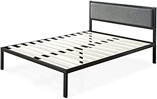 Photo 1 of ZINUS Korey Metal Platform Bed Frame with Upholstered Headboard / Wood Slat Support / No Box Spring / Easy Assembly, King
