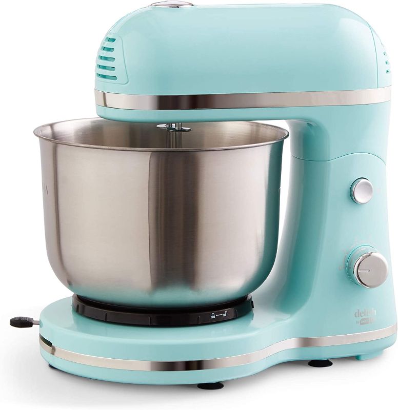 Photo 1 of Delish by DASH Compact Stand Mixer, 3.5 Quart with Beaters & Dough Hooks Included - Blue
