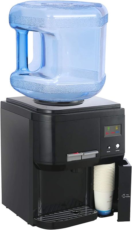 Photo 1 of Amay Countertop Hot and Cold Water Cooler Dispenser, 3 to 5 Gallons, Child Safety Lock, with Energy Saving Switch
