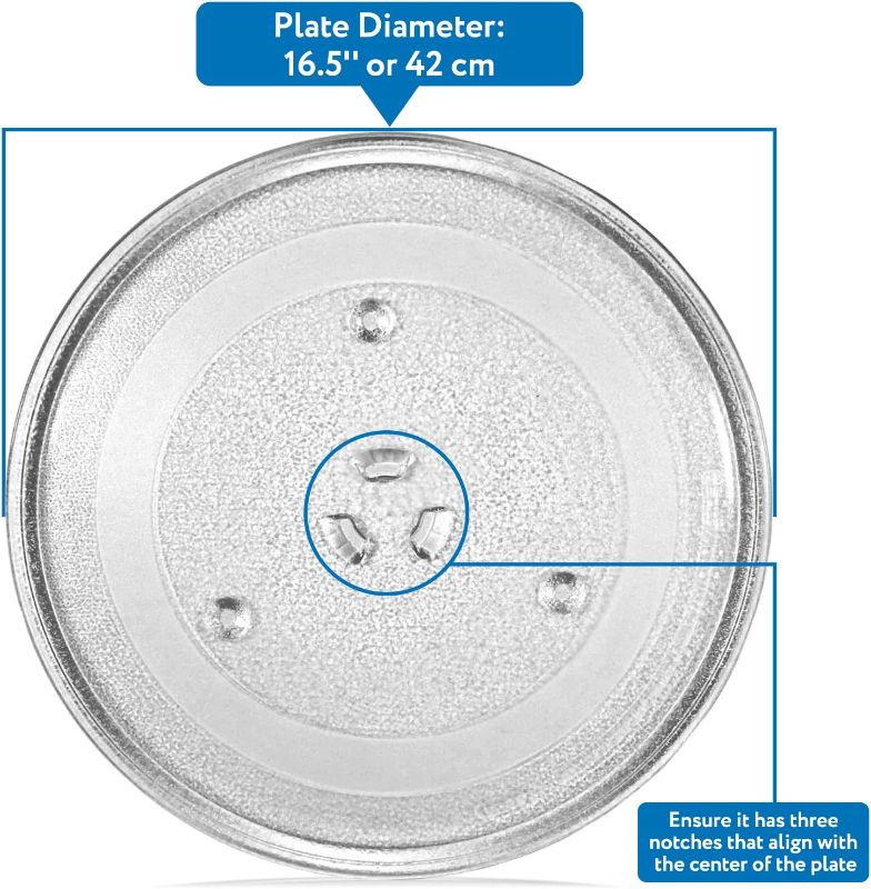 Photo 2 of 16.5’’ Panasonic Compatible Microwave Glass Plate/Microwave Glass Turntable Plate Replacement - Equivalent to Panasonic Part Number F06014M00AP 