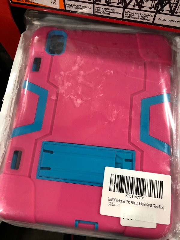 Photo 1 of HAII Case for for iPad Mini 6, Full Body Rugged Kids Case with Kickstand Heavy Duty Shockproof Drop-Proof Protection Cover for for iPad Mini 6th Generation 8.3 inch 2021 (Rose Blue)
