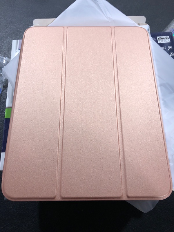 Photo 1 of SURITCH Case for iPad Air 4 10.9 inch 2020 & iPad Pro 11 2020 2018(NOT for 2021), [Built in Screen Protector] [Pencil Holder] Lightweight Full Body Protective Smart Cover with Magnetic Stand-Rose Gold