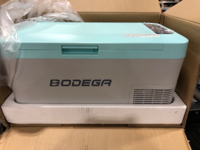 Photo 1 of BODEGA 12 Volt Car Refrigerator, 20 Quart (18L) Portable Freezer Car Fridge (-4?~68?), Electric Cooler for Vehicles, Truck, RV, Camping, Travel and Home Use - 12/24V DC & 100V-240V AC,WIFI APP Control 20 Quart (Sky Blue)