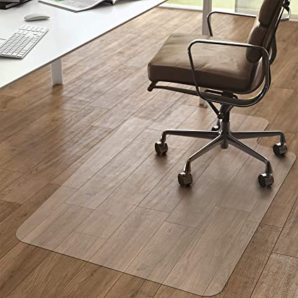 Photo 1 of Kuyal Chair Mat, Rolling Chair Mat for Hardwood Floor, 53" X 45" Transparent PVC Home Office Floor Protector Mat (53" X 45" with Lip)
