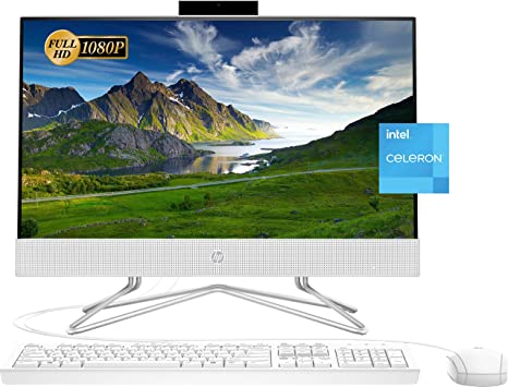 Photo 1 of HP 2022 Newest All-in-One Desktop, 21.5" FHD Display, Intel Celeron J4025 Processor, 16GB RAM, 512GB PCIe SSD, Webcam, HDMI, RJ-45, Wired Keyboard&Mouse, WiFi, Windows 11 Home, White

