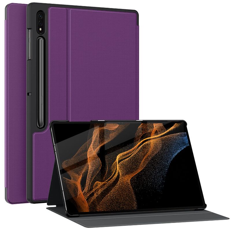 Photo 1 of SOKE GALAXY TAB S8 ULTRA CASE 2022, PREMIUM SHOCK PROOF STAND CASE, AUTO SLEEP/WAKE, HARD PC BACK COVER FOR SAMSUNG GALAXY TAB S8 ULTRA 14.6 INCH TABLET [SM-X900/X906],PURPLE
