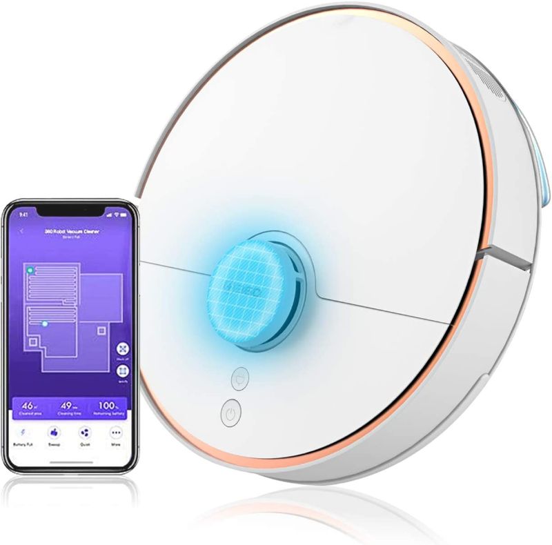 Photo 1 of + 360 S7 Pro Robot Vacuum and Mop, LiDAR Mapping, 2650 Pa, No-Go Zones, Selective Room Cleaning, Self Charge and Resume, Compatible with Alexa and Google Assistant
