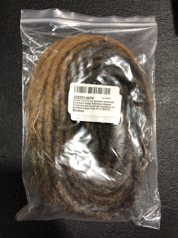 Photo 2 of 36 Inch Thin 0.6 cm Synthetic Dreadlock Extensions Dreads Extensions Reggae Dreadlocks Soft Dreadlocks Extensions for Rock&roll Hippie (Pack Of 10,1B/27#) 36 Inch,10 Strands/Pack 1B/27