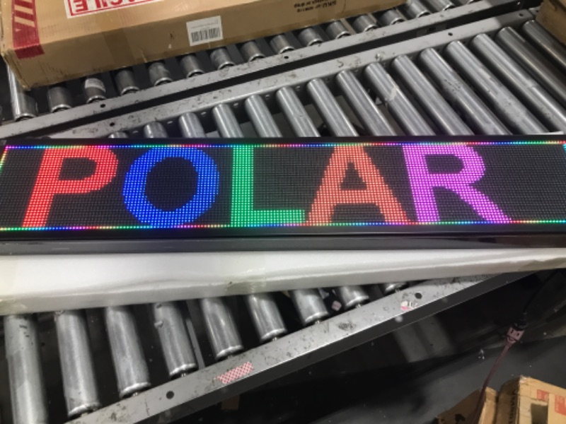 Photo 2 of LED sign WiFi P5 high resolution LED RGB color sign 40" x 8" with new SMD technology. 192x32 pixels, Perfect solution for advertising