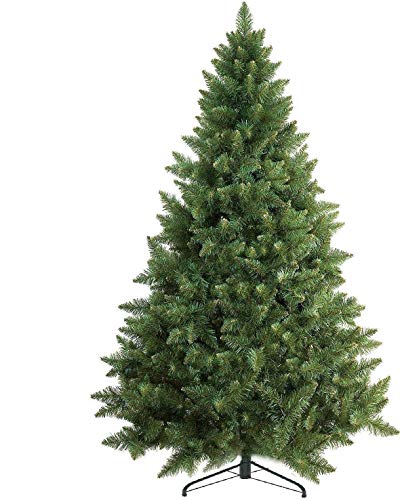 Photo 1 of 6 Ft Premium Christmas Tree with 1200 Tips for Fullness - Artificial Canadian Fir Full Bodied Christmas Tree with Metal Stand, Lightweight and Easy to Assemble

