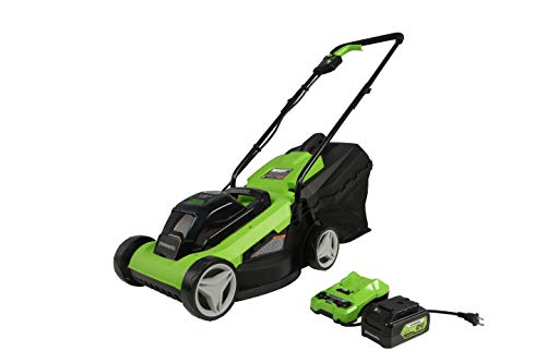 Photo 1 of Greenworks 24V 13-Inch Cordless (2-In-1) Push Lawn Mower, 4.0Ah USB Battery (USB Hub) and Charger Included MO24B410
