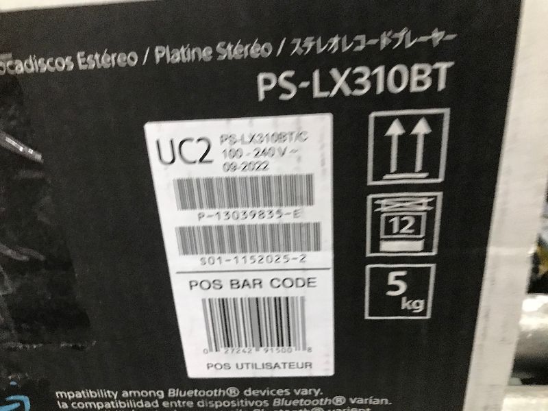 Photo 5 of  SOLD FOR PARTS, MAJOR DAMAGE Sony PS-LX310BT Wireless Turntable 