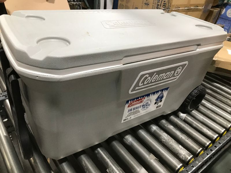 Photo 2 of  Coleman 316 Series 100-Quart Wheeled Cooler EC, Gray 