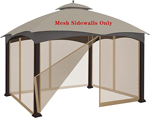 Photo 1 of Eurmax USA Replacement Canopy Mesh Sidewalls for 10X12 Gazebo #GF-12S004B-1 Netting Screen Walls Only (Khaki)