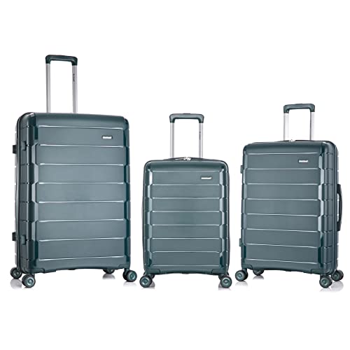 Photo 1 of  Rockland Vienna Hardside Luggage with Spinner Wheels, Green, 3-Piece Set (20/24/28) 