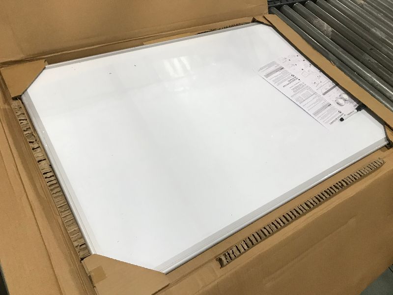 Photo 2 of  Amazon Basics Magnetic Dry Erase White Board, 36 X 24-Inch Whiteboard - Silver Aluminum Frame 