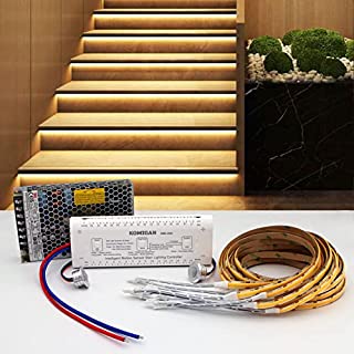 Photo 1 of KOMIGAN Intelligent Motion Sensor LED Stair Lighting Kit KMG-3233, 40 Inches Long Cuttable LED Strip Light for Indoor LED Stair Lights LED Step Lights (20 Stairs, Warm White 3000K)