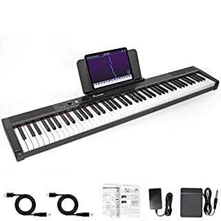 Photo 1 of Kmise Digital Piano 88 Key Full Size Semi Weighted Electronic Keyboard with Music Stand,Power Supply,Sustain Pedal,Bluetooth,MIDI,for Beginner Professional at Home/Stage