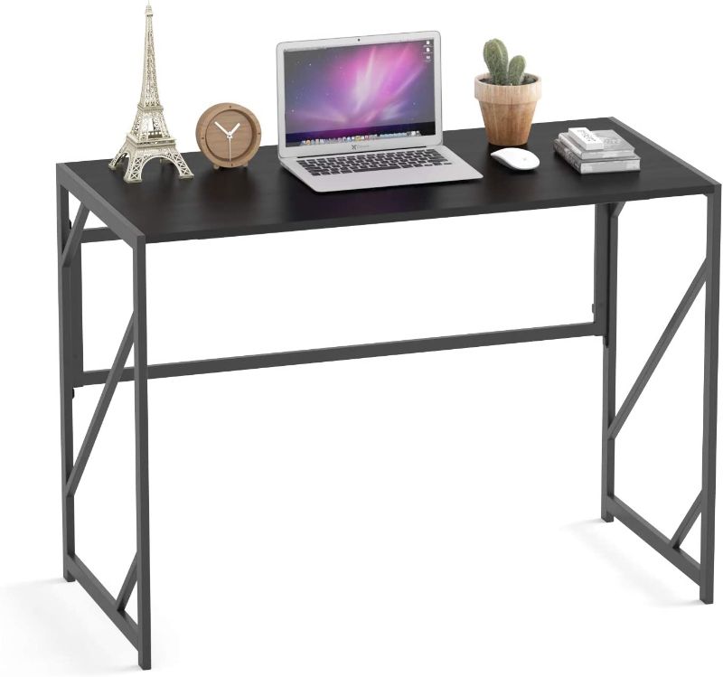 Photo 1 of  Elephance Folding Desk Writing Computer Desk for Home Office, No-Assembly Study Office Desk Foldable Table for Small Spaces 