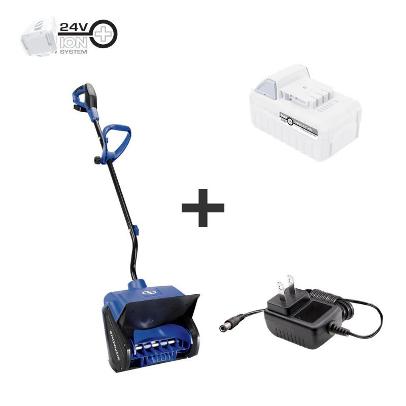 Photo 1 of  Snow Joe 13 in. 24-Volt Single-Stage Cordless Electric Snow Shovel Kit with 5.0 Ah Battery Plus Charger 