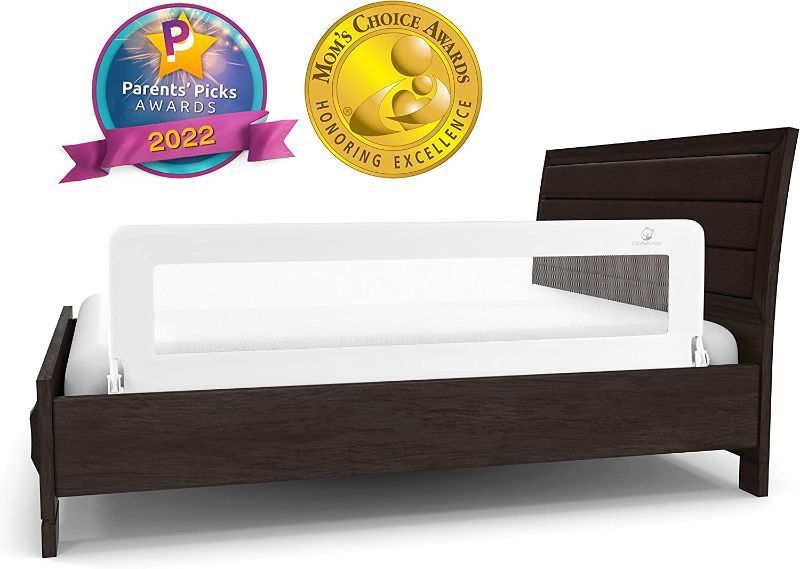 Photo 1 of Bed Rail for Toddlers - Extra Long Toddler Bedrail Guard for Kids Twin, Double, Full Size Queen & King Mattress - Baby Bed Rails for Children (White XL) 