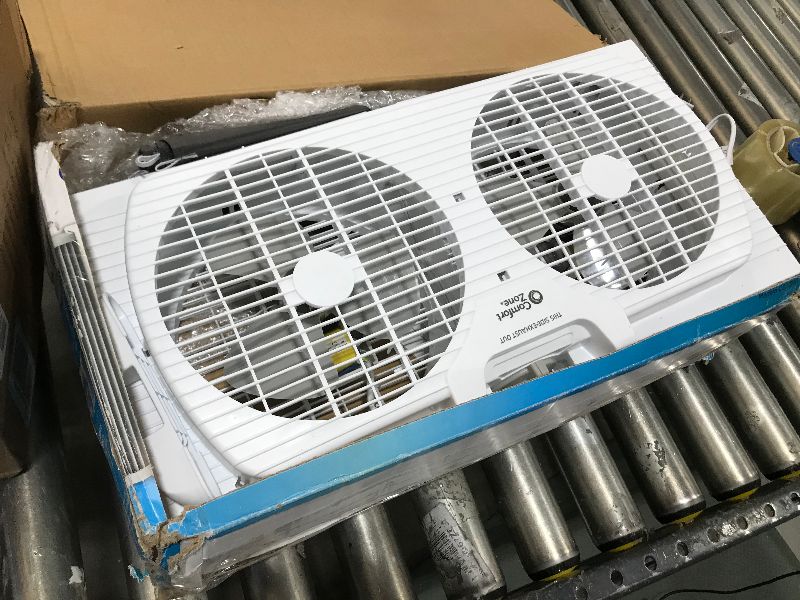 Photo 1 of  Comfort Zone CZ319WT 9" Twin Window Fan with Reversible Airflow Control, Auto-Locking Expanders and 2-Speed Fan Switch, White 