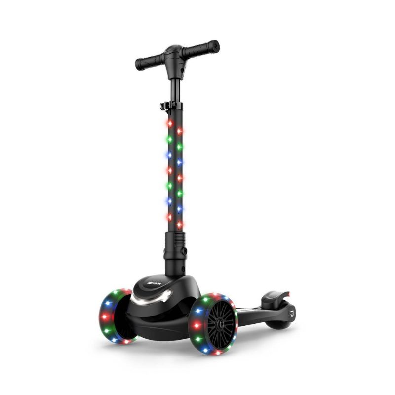 Photo 1 of  The Jetson Jupiter Mini Kids 3 Wheel Scooter Black for Ages 3+ LED Light-up Wheels and Stem Height Adjustable Unisex 