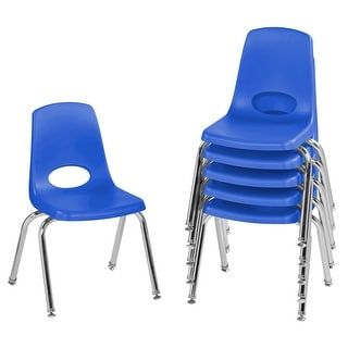 Photo 1 of  14" Blue Stack Chair with Swivel Glides - 6 Pack by Factory Direct Partners 