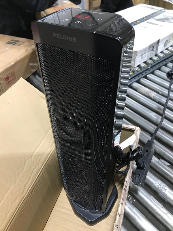 Photo 2 of Pelonis 1500W Tower Space Heater for Indoor Use in with Oscillation, Remote Control, Programmable Thermostat, Timer, Touch Screen, Tip-over Switch 