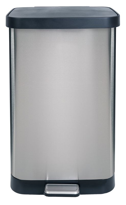 Photo 1 of  Glad 20 Gal. Stainless Steel Step Can with Antimicrobial Lid, Silver 