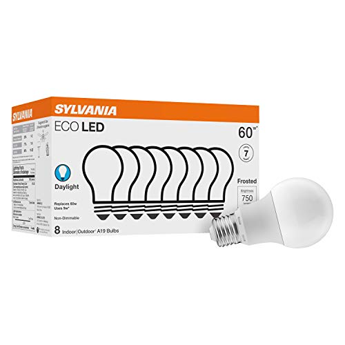Photo 1 of  SYLVANIA LED Light Bulb Value Line, 60W A19 Daylight, Frosted - 8 Pack (40883) 