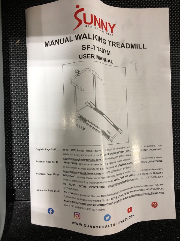 Photo 4 of Sunny Health & Fitness Folding Compact Motorized Treadmill - LCD Display, Shock Absorption and 220 LB Max Weight - SF-T7632,Gray