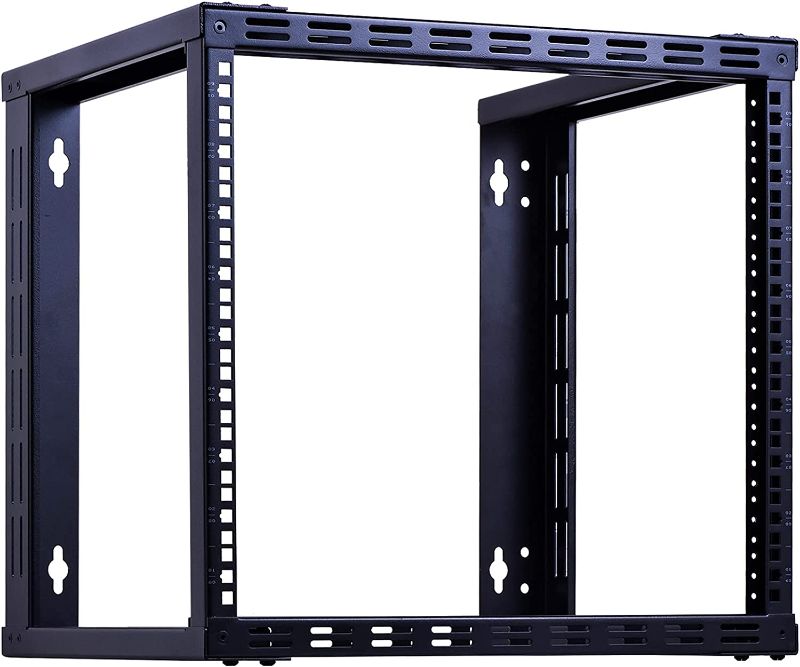 Photo 1 of RackPath 9U Wall Mount Rack Open Frame 19in Server Equipment Rack Heavy Duty - 17in Depth
