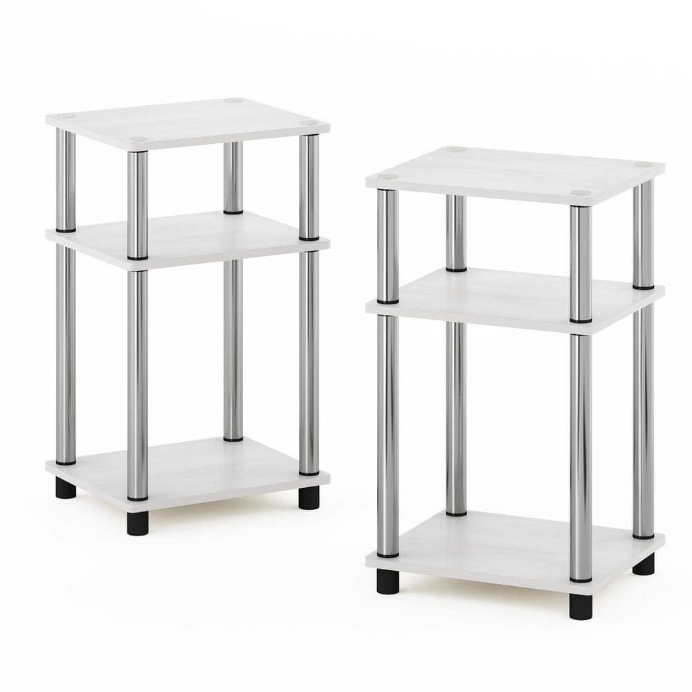 Photo 1 of  Furinno Table 3-Tier Rectangular Suitable Functional Wood White Oak (2-Pack)