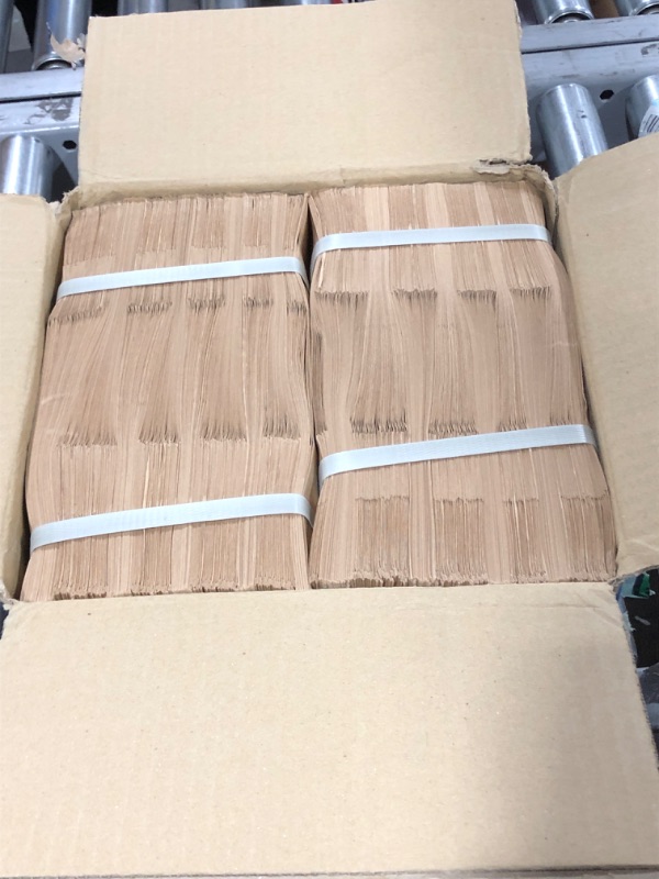 Photo 2 of [500 Pack] Kraft Paper Bags 11 x 6 x 3.5" 6 LB Grocery Lunch Retail Shopping Durable Bleached Barrel Sack
