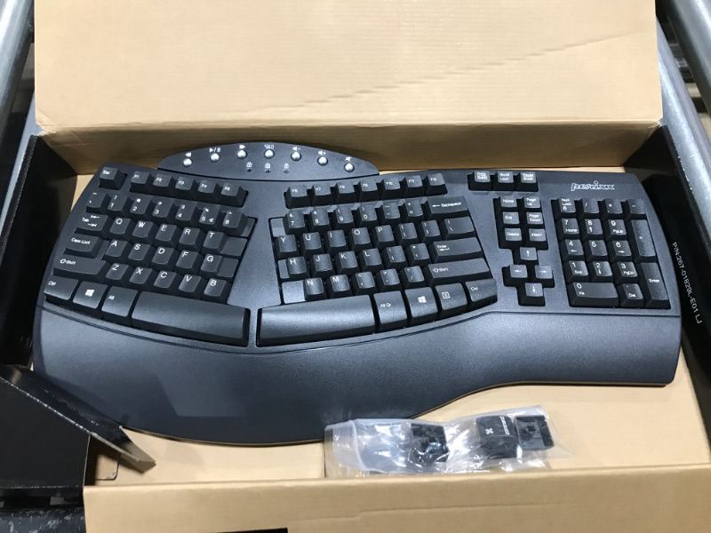 Photo 2 of Perixx Periboard-612 Wireless Ergonomic Split Keyboard with 2.4GHz and Bluetooth Feature Compatible with Windows Mac Os Black
